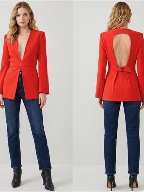 BCBGMaxAzria NWT Alesia Blazer Open Back Cutout Blazer Jacket Size 6 NWT